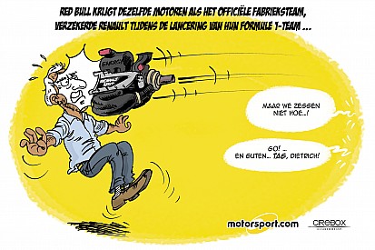 Cartoon van Cirebox - De Renault-motor voor Red Bull...