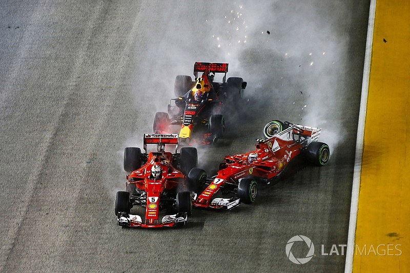 Videón a botrányos szingapúri rajt: Räikkönen-Vettel-Verstappen