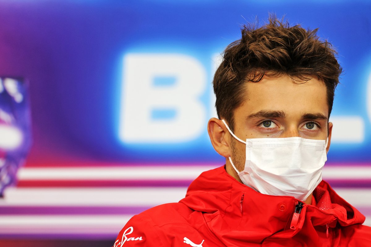 Charles Leclerc, Ferrari, in the press conference