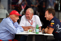 Niki Lauda, Mercedes AMG F1 Fahri Direktörü, Dr Helmut Marko, Red Bull Racing Danışmanı ve Christian