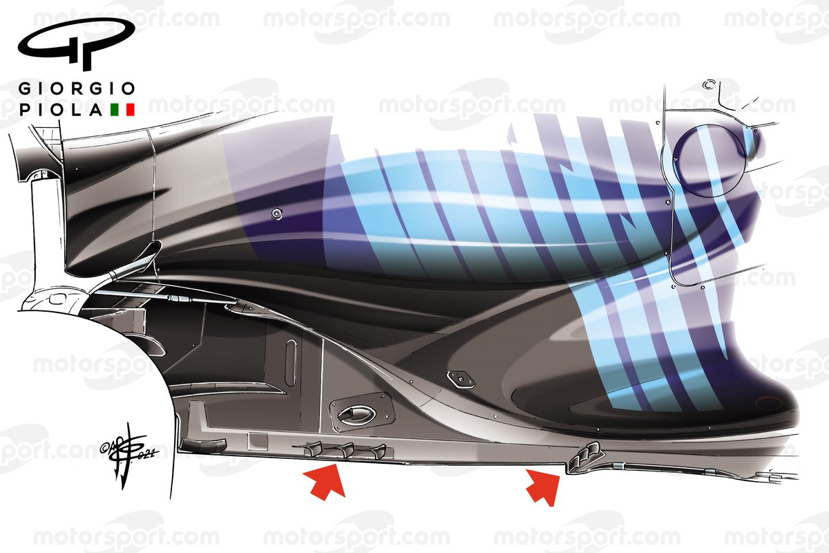Williams FW43B vloer detail