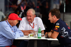 Niki Lauda, Mercedes AMG F1 Fahri Direktörü, Dr Helmut Marko, Red Bull Racing Danışmanı ve Christian
