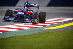 Marc Marquez drives a Toro Rosso F1