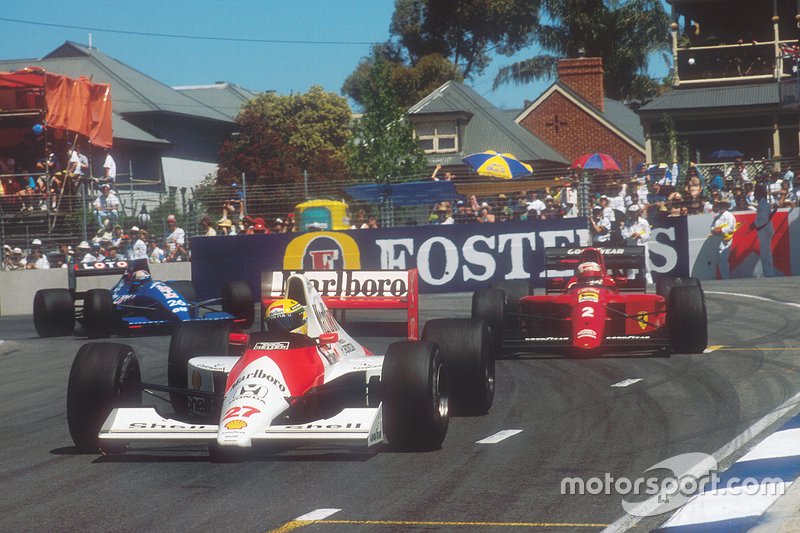 Айртон Сенна, McLaren; Найджел Менселл, Ferrari; Філіп Айо, Ligier