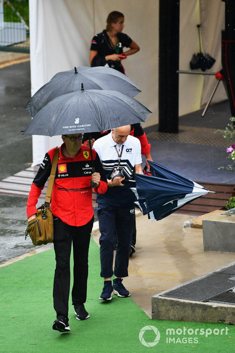 Mattia Binotto, Team Principal Ferrari con Franz Tost, Team Principal AlphaTauri