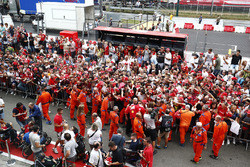 Kimi Raikkonen, Ferrari, signs autogaphs for fans