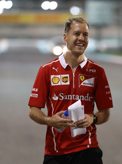 Sebastian Vettel, Ferrari walks the track