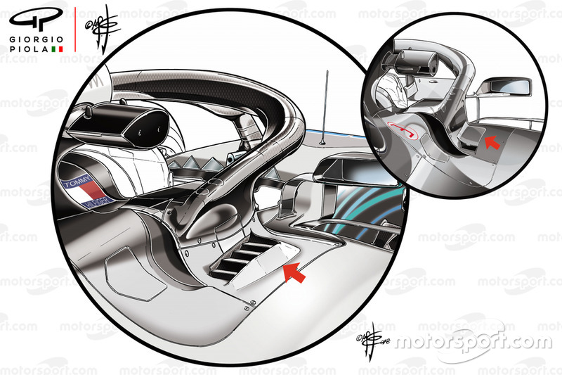 Mercedes W09 Vergleich Cockpit-Kühlung