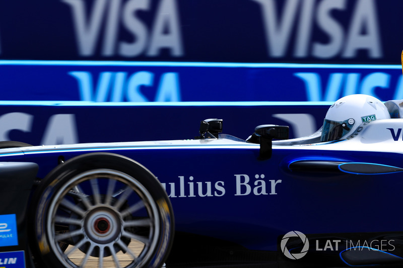 German Football Star Lothar Matthäus, drives the Formula E track car
