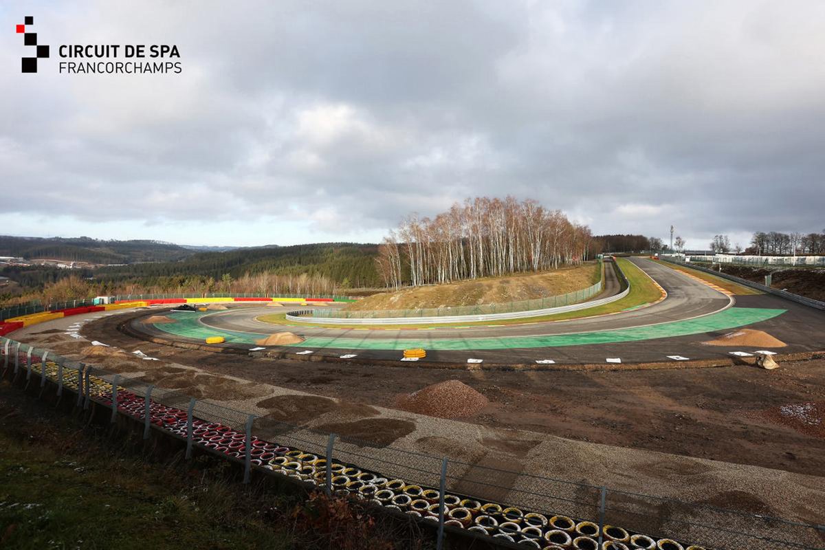 Werkzaamheden op het circuit van Spa-Francorchamps