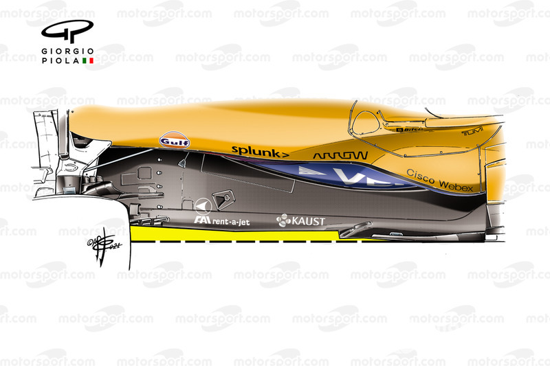 McLaren MCL35M yeni tabanı