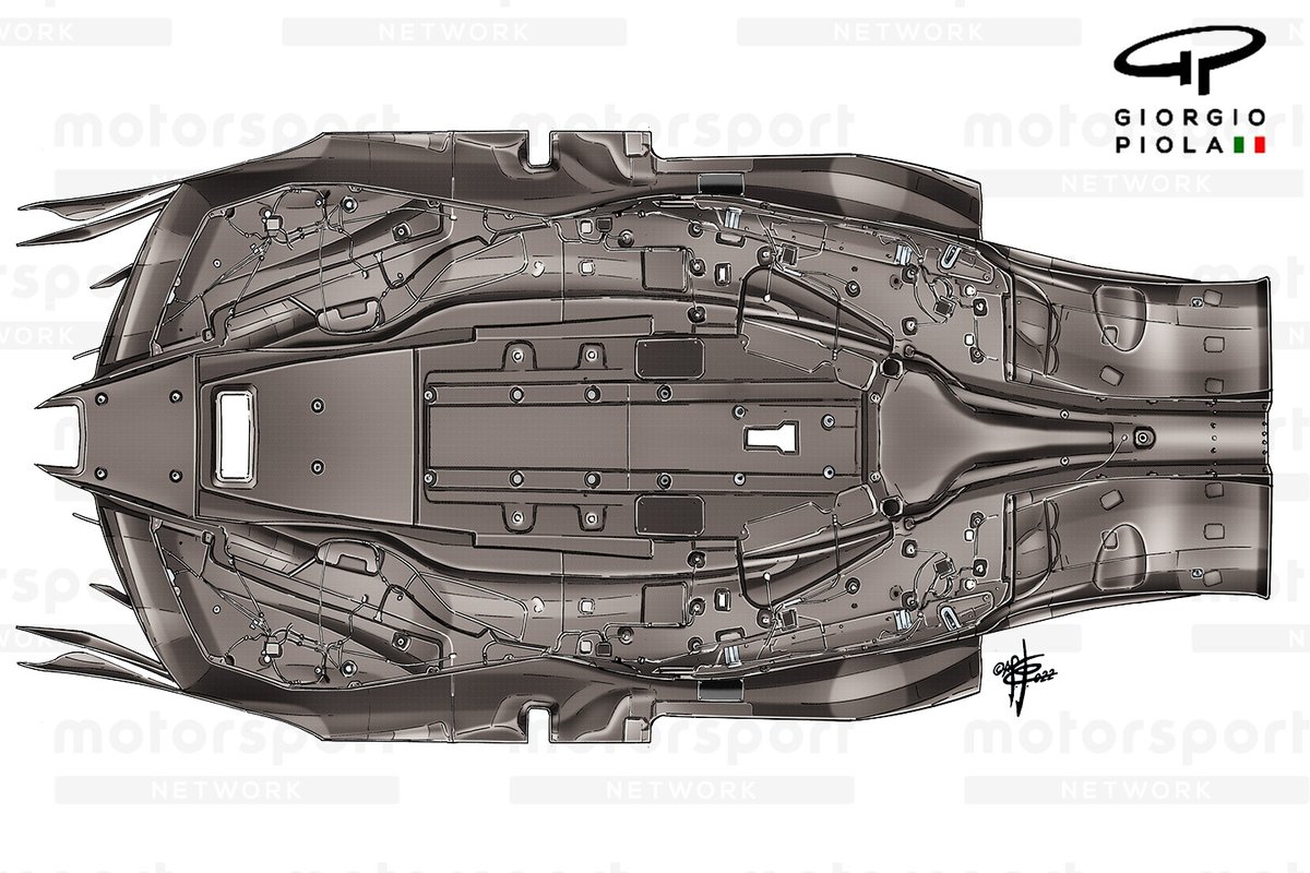 Detalle del fondo del Red Bull Racing RB18