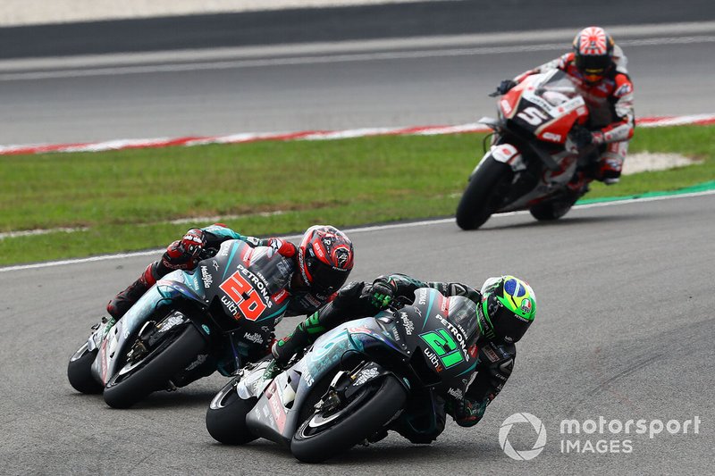 Franco Morbidelli, Petronas Yamaha SRT, Fabio Quartararo, Petronas Yamaha SRT, Johann Zarco, Team LCR Honda