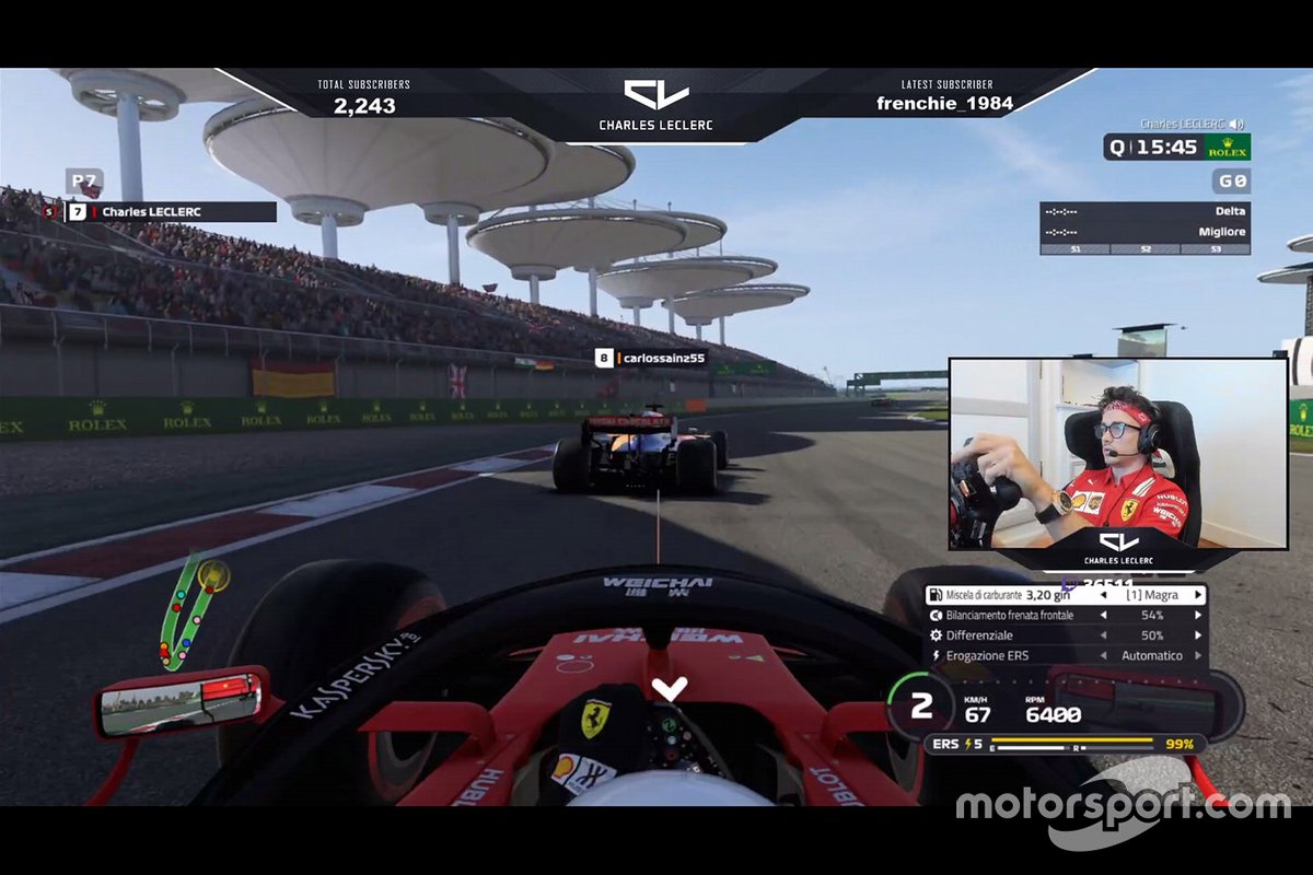 Charles Leclerc en su canal de Twitch.