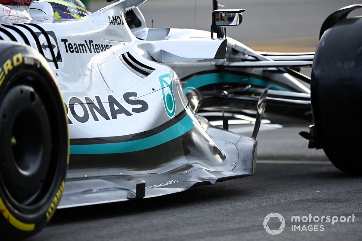 Detalle lateral del Mercedes W13