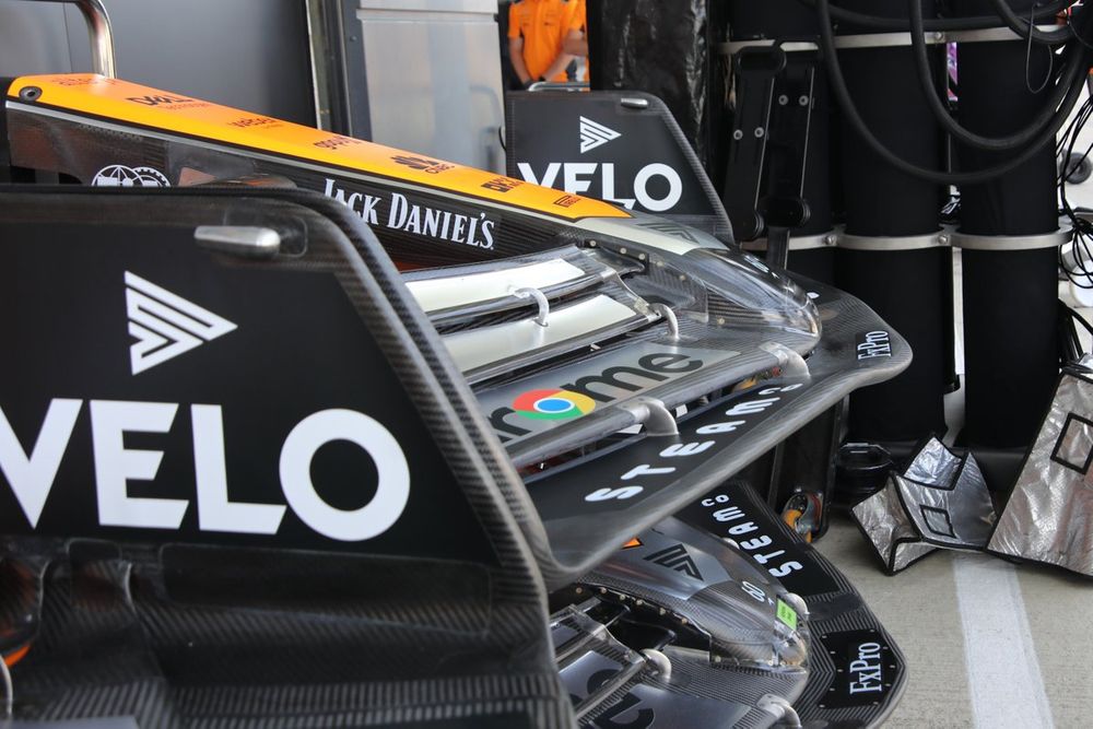McLaren MCL60 detalle del alerón delantero y nariz