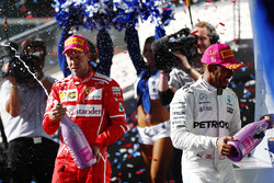 Race winner Lewis Hamilton, Mercedes AMG F1, second place Sebastian Vettel, Ferrari
