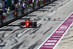 Sebastian Vettel, Ferrari SF70H, in the pit lane