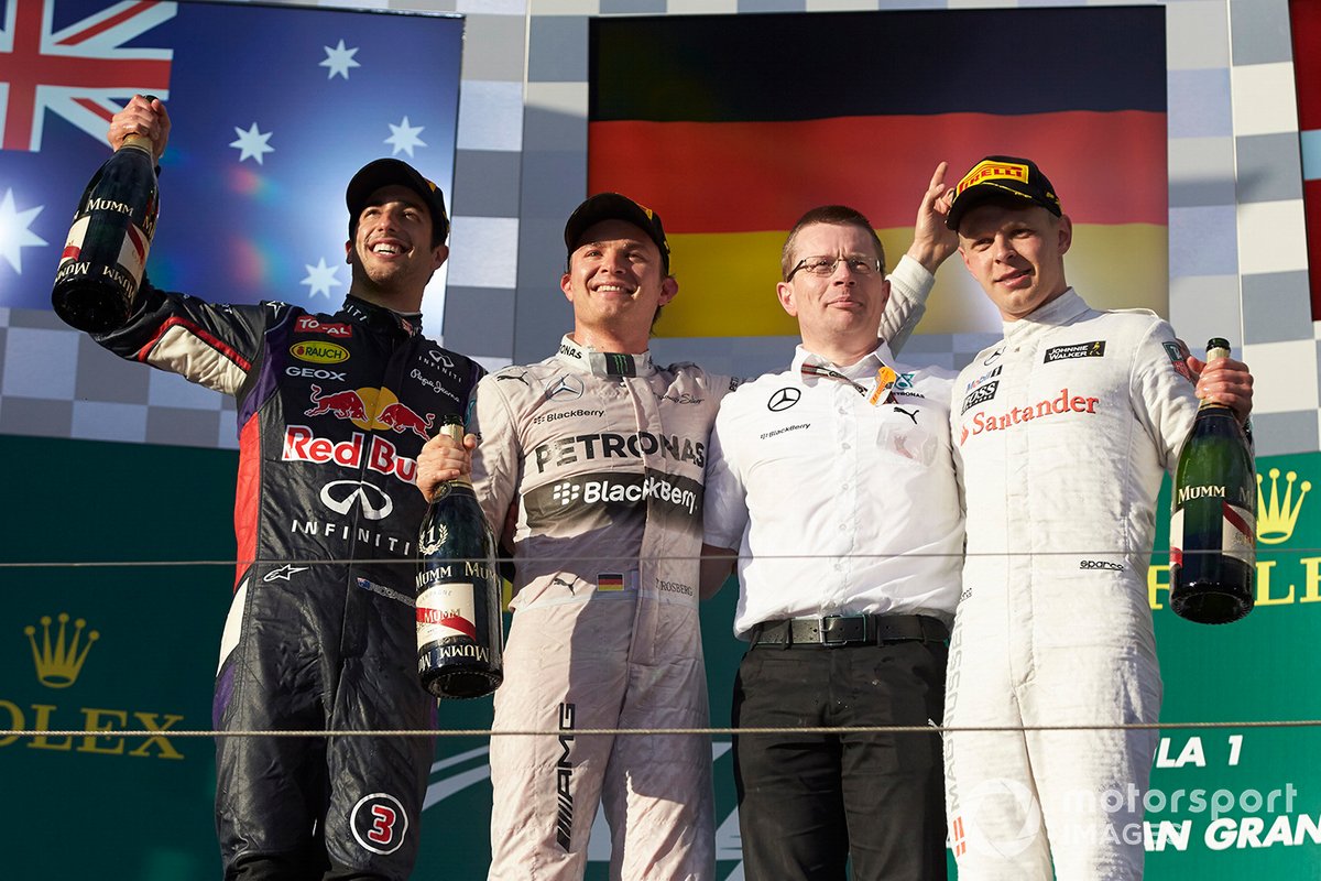As in 2021, Mercedes and Red Bull led the way as the turbo hybrid era began, although Ricciardo was subsequently disqualified from his second place in Melbourne 2014