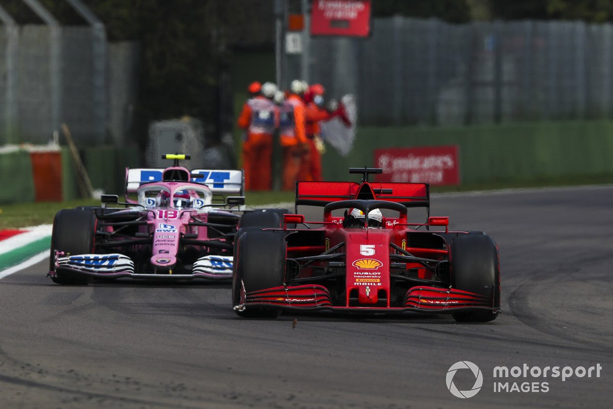 Sebastian Vettel, Ferrari SF1000, Lance Stroll, Racing Point RP20