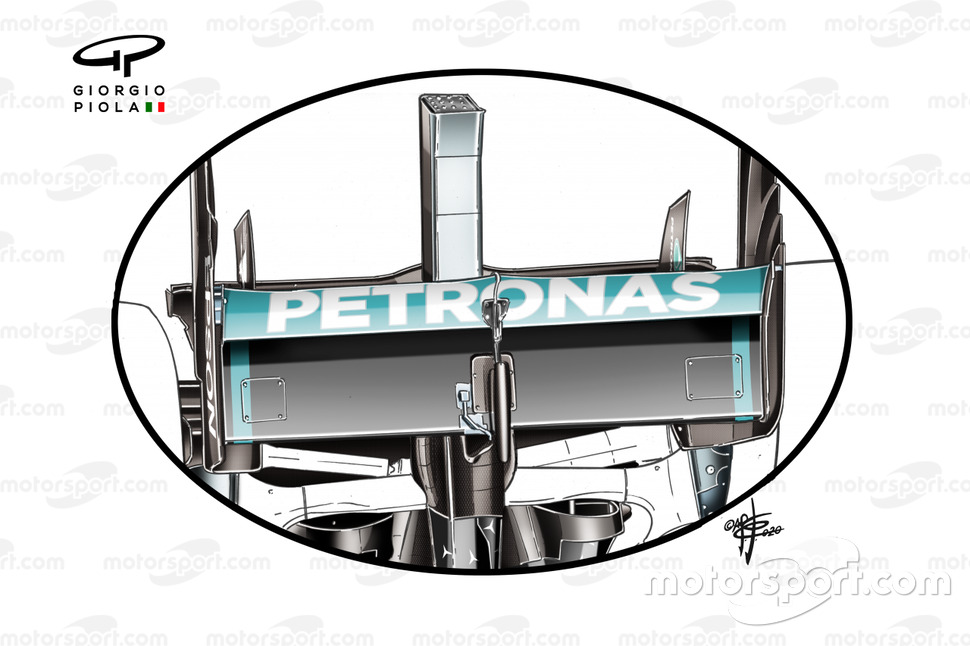 Mercedes AMG F1 W11 rear wing, 70th Anniversary GP
