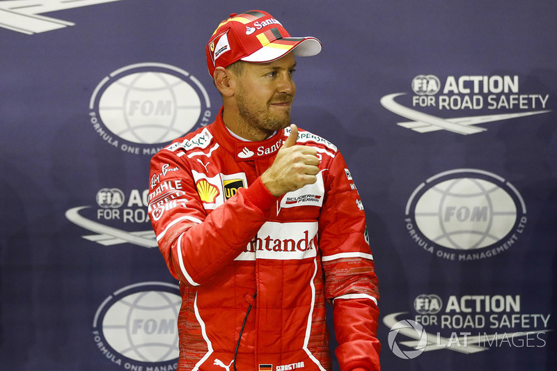 Pole sitter Sebastian Vettel, Ferrari