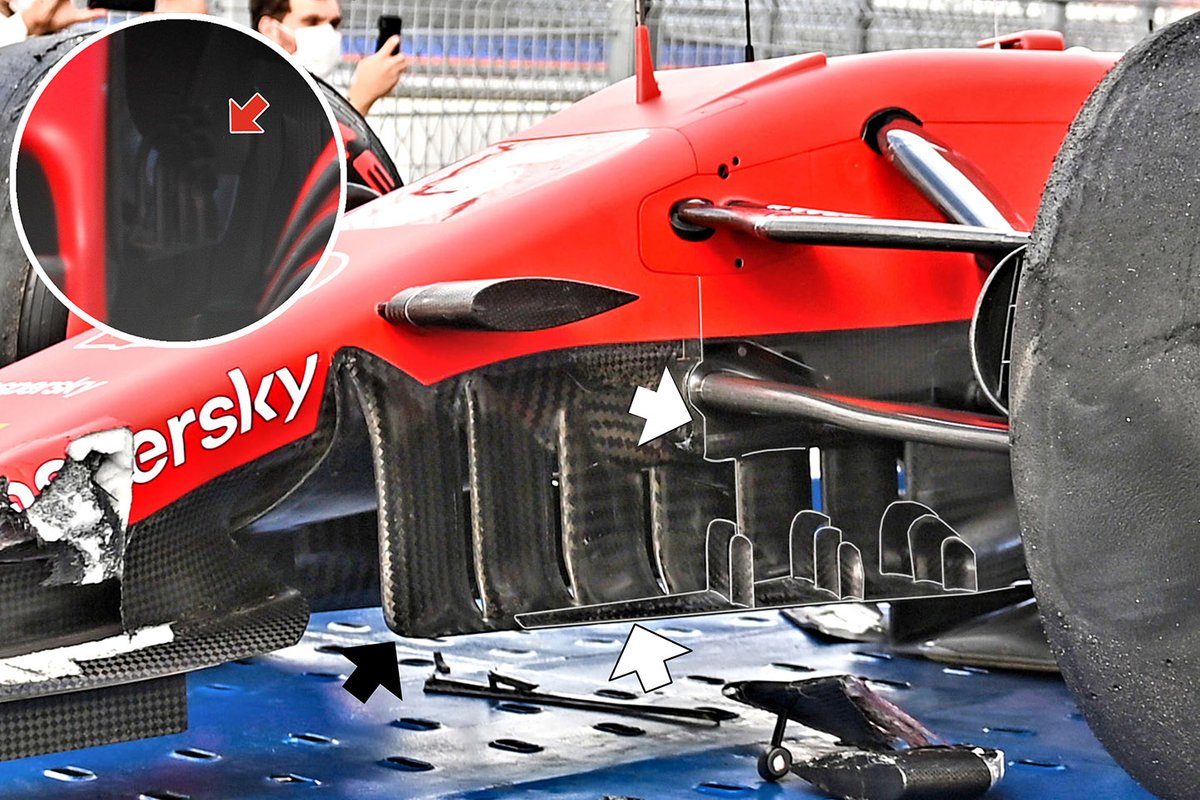 Ferrari SF1000 le modifiche ai turning vanes e al cape di Sochi