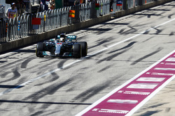 Lewis Hamilton, Mercedes AMG F1 W08, in the pit lane