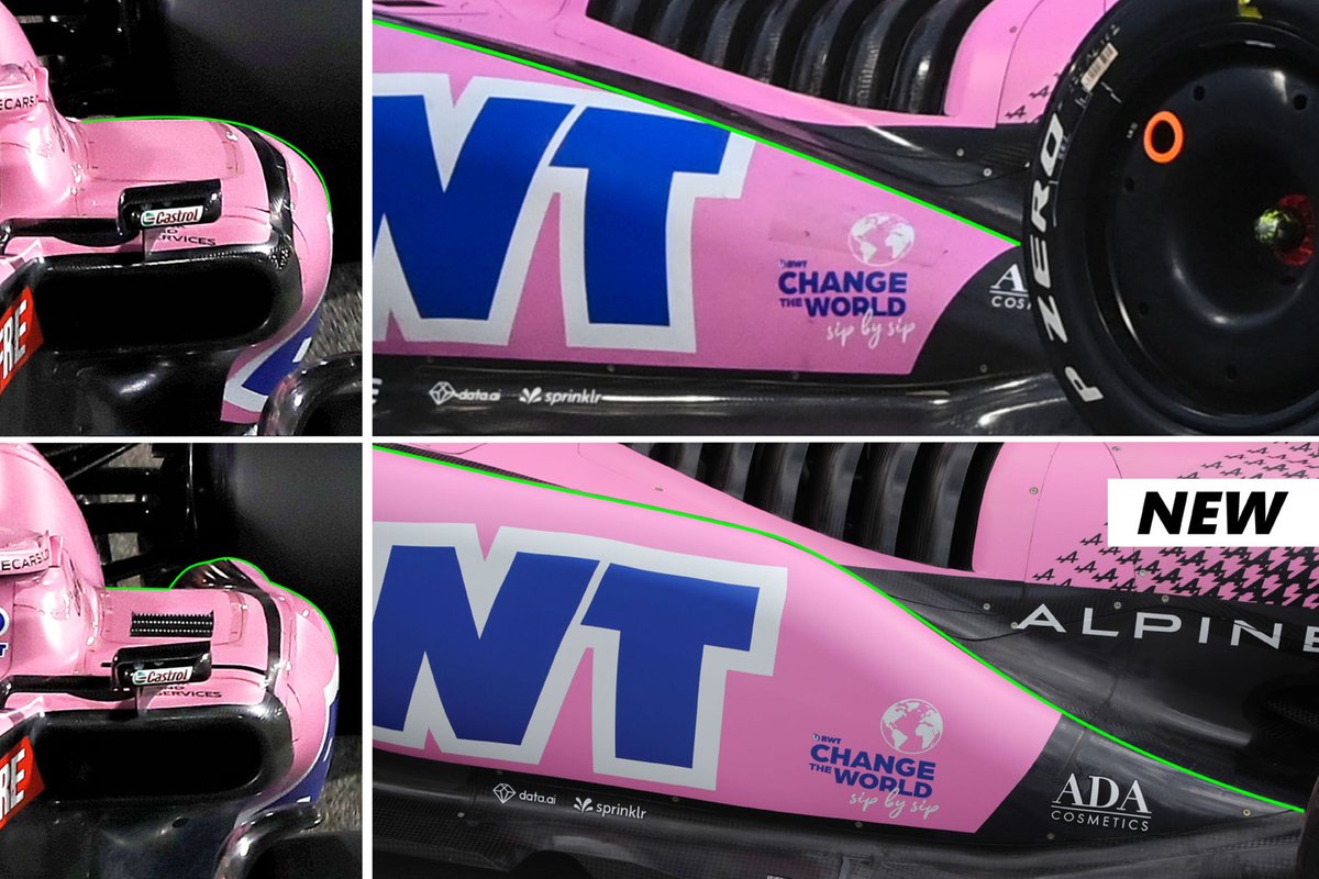 Comparación del pontón en el Alpine A522.