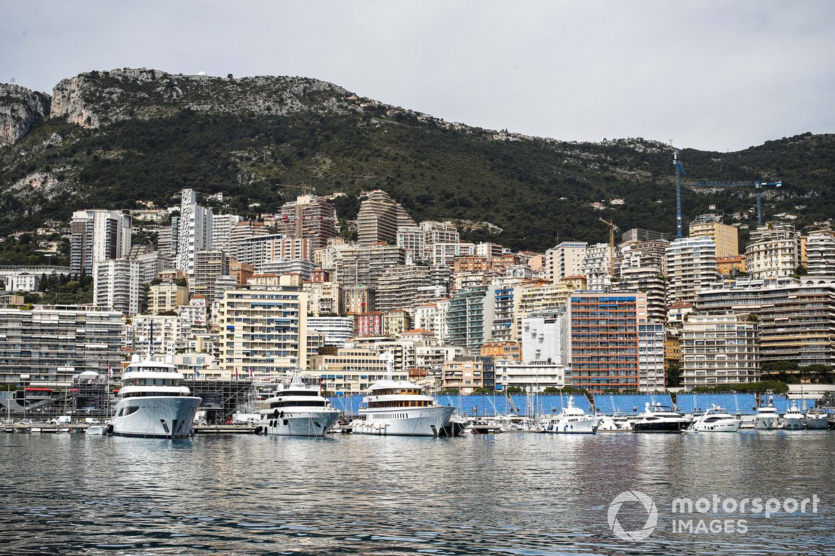 Yachts in the harbour and the Monaco skyline beyond