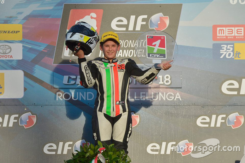 Il Campione 2018 della classe 125 Filippo Bianchi, Rmu