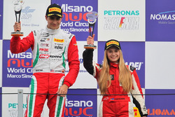 Podio manche B-C, Juan Manuel Correa, Prema Power Team, Fabienne Wohlwend, Aragon Racing
