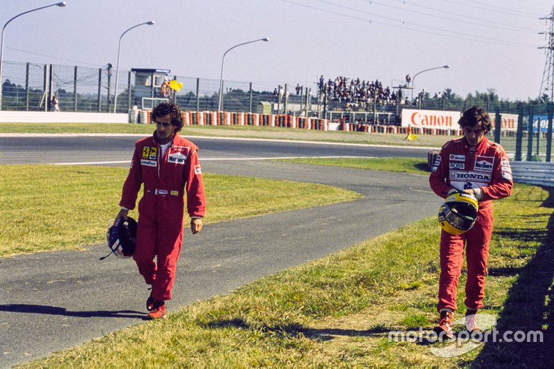 Alain Prost, Ferrari, et Ayrton Senna, McLaren
