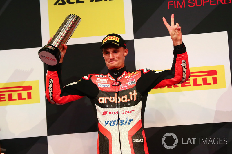 Podio: segundo lugar Chaz Davies, Ducati Team