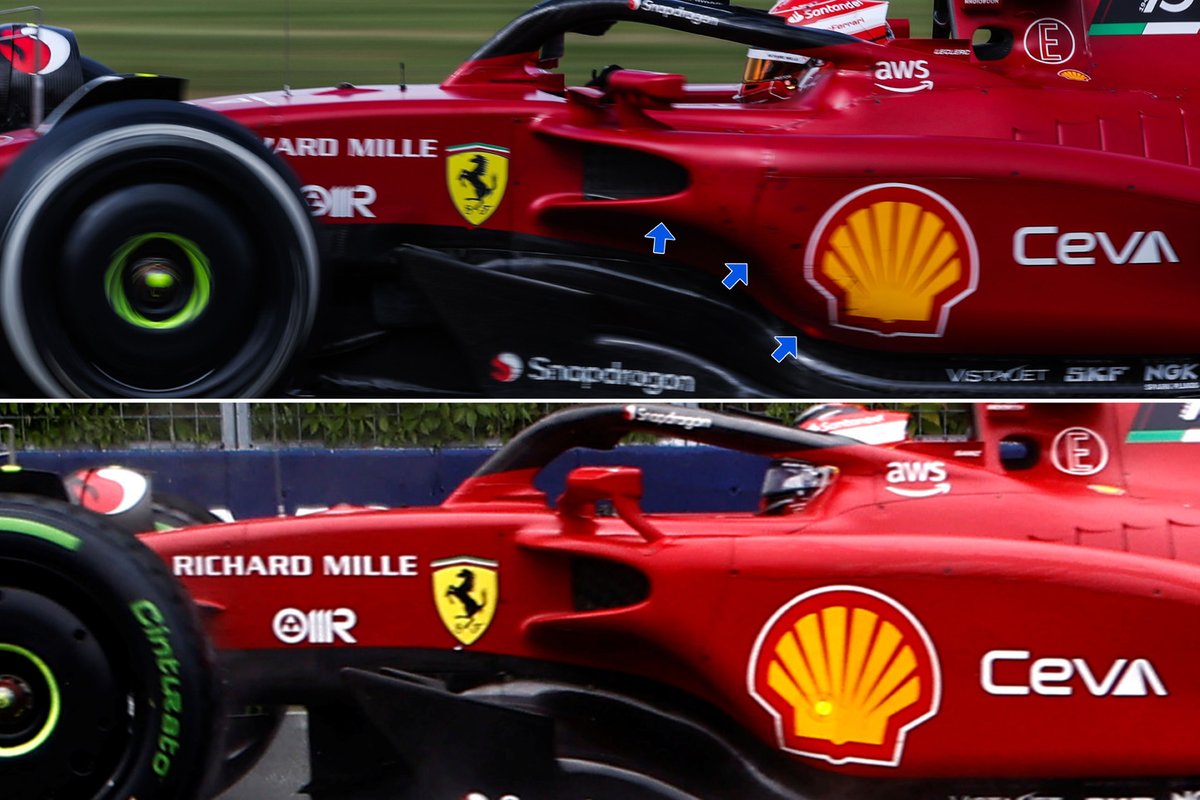 Perbandingan undercut sidepod Ferrari F1-75