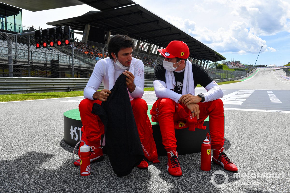 Carlos Sainz Jr., Ferrari, and Charles Leclerc, Ferrari