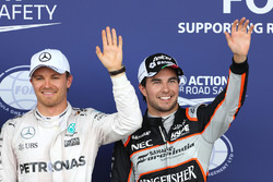 Nico Rosberg, Mercedes AMG F1 Team e Sergio Perez, Sahara Force India
