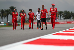 Sebastian Vettel, Ferrari walks the track