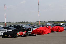 The cars of René Rast, Audi Sport Team Rosberg, Audi RS 5 DTM, Jamie Green, Audi Sport Team Rosberg, Audi RS 5 DTM, Nico Müller, Audi Sport Team Abt Sportsline, Audi RS 5 DTM in parc ferme