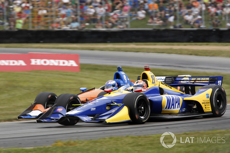 Alexander Rossi, Andretti Autosport Honda, Scott Dixon, Chip Ganassi Racing Honda