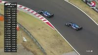 Daniel Ricciardo haalt Fernando Alonso en Esteban Ocon in tijdens GP Hongarije