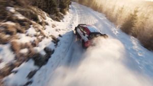 Drone chase of Kalle Rovanpera during Pre-Rally Sweden Test