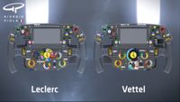 Las diferencias entre el volante Ferrari de Vettel y Leclerc