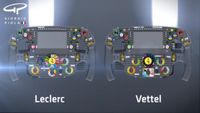 Comparativa: las diferencias entre el volante del Ferrari de Vettel y el de Leclerc