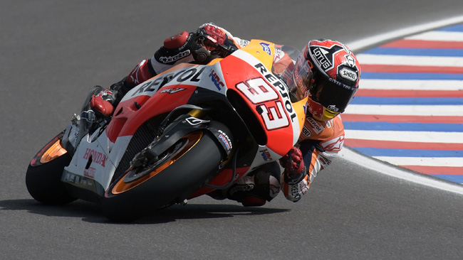 Marquez fa tris in Argentina davanti a Pedrosa