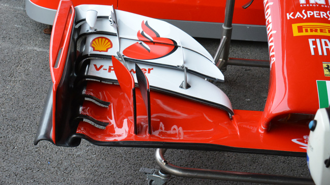La Ferrari di Kimi senza gli upper flap dell'ala