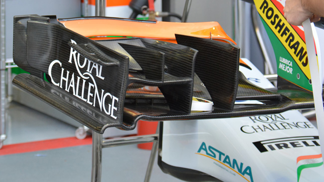 Force India: l'ala anteriore cerca più carico