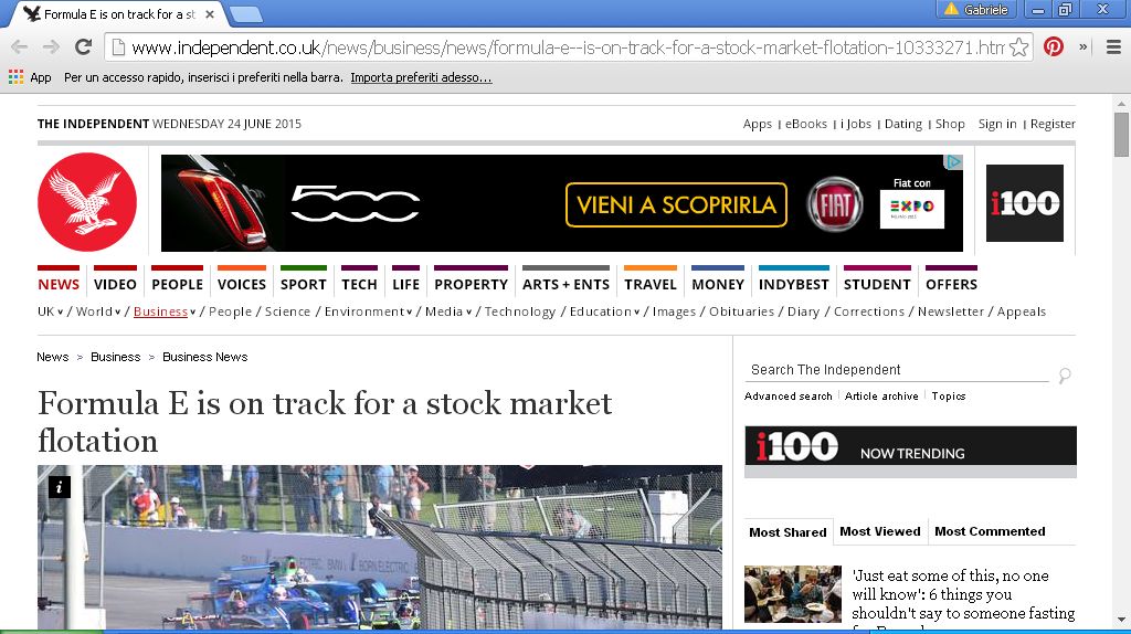 Adesso il campionato “full electric” flirta con la... Borsa