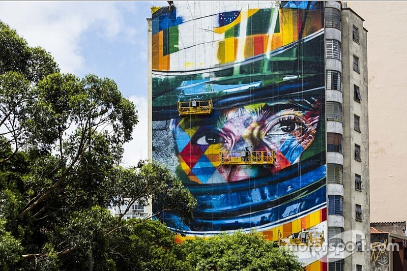 Inauguran mural en honor a Senna en calles de Sao Paulo
