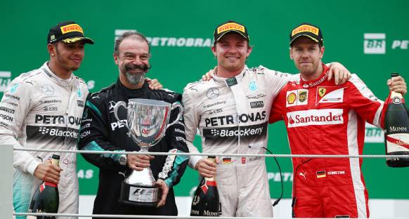 Brezilya'da podyumun en üst basamağı bir kez daha Rosberg'in oldu